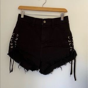 High Waisted Shorts with side laces